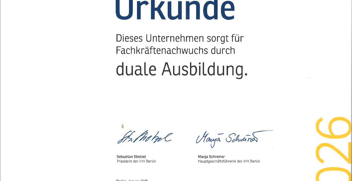 IHK Ausbildungsurkunde